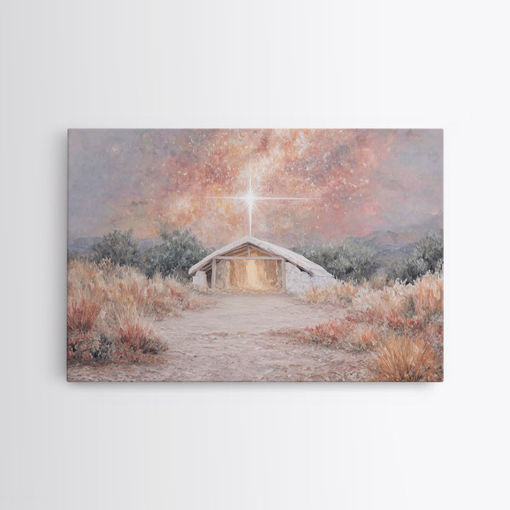 Cherished Nativity – Framed Canvas Print – Jesus Painting – Christian Art – Christian Wall Art – Christmas Wall Art – Christian Art Canvas