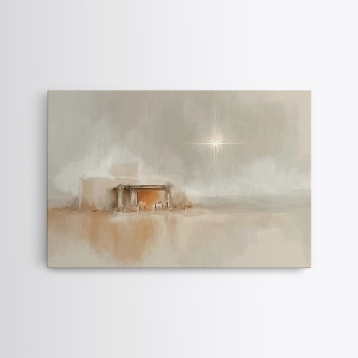 Courtyard Wonder – Framed Canvas Print – Christian Wall Art – Christmas Wall Art – Christian Art Canvas – Christmas Art