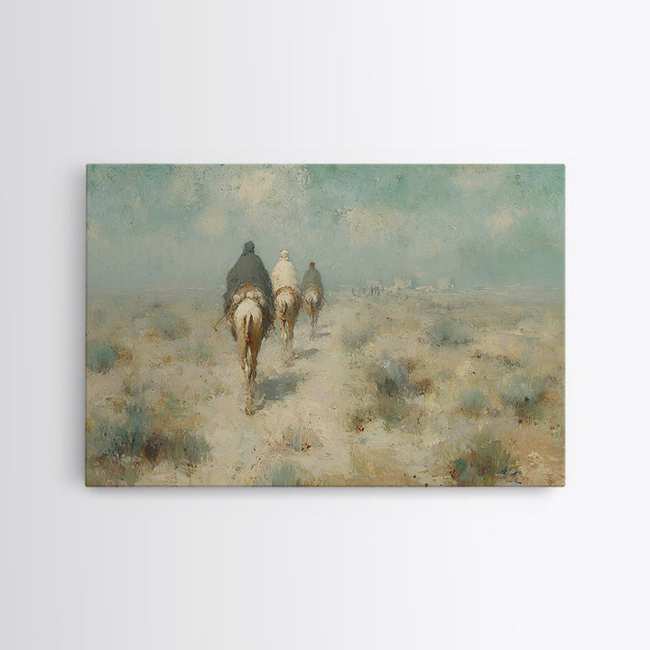 Pilgrims Of Light – Framed Canvas Print – Christmas Wall Art – Christian Art Canvas – Christian Art – Christian Christmas Art – Modern Chri