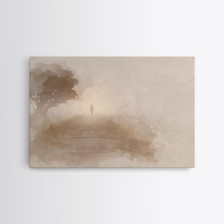 Silent Journey, Framed Canvas Print, Christian Wall Art, Jesus Painting, Christian Art Canvas, Subtle Christian Art, Christian Decoration,