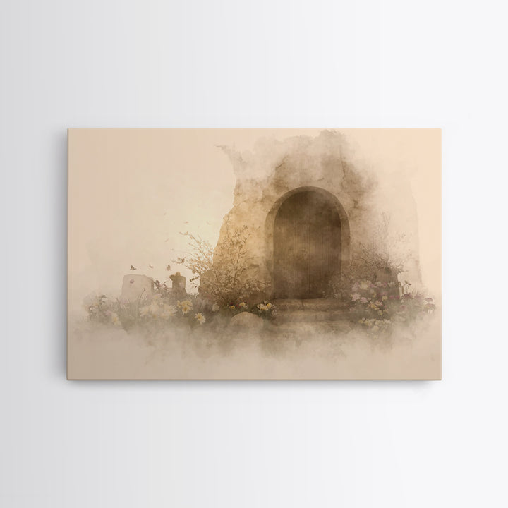 Tomb Of Light | Framed Canvas Print | Christian Wall Art | Christian Art Print | Abstract Christian Art | Subtle Christian Art | Christian