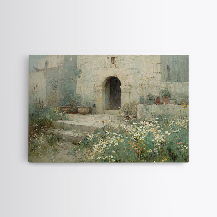 Ancient Sanctuary, Framed Canvas Print, Christian Wall Art, Christian Art Canvas, Vintage Christian Art, Christian Painting, Christian Deco