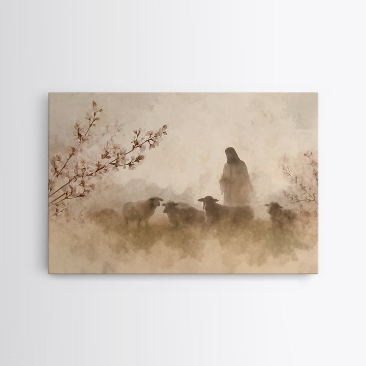Guardian Of The Flock – Framed Canvas Print – Christian Art Canvas – Christian Wall Art – Christian Painting – Modern Christian Art – Chris