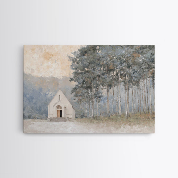 Morning Grace Chapel – Framed Canvas Print – Christian Wall Art – Large Christian Painting – Christian Art Print – Christian Decor – Christ