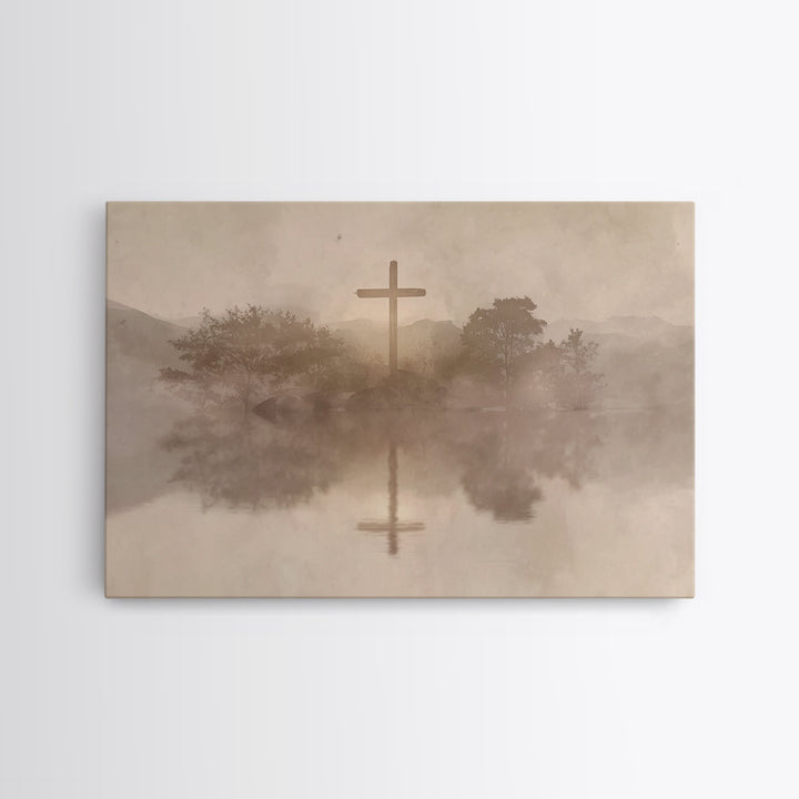 Cross Of Serenity – Framed Canvas Print – Christian Wall Art – Christian Art Canvas – Minimalist Christian Art – Christian Gift – Christmas