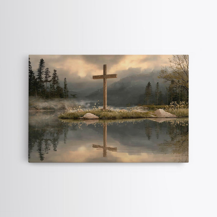 Reflection Of Hope, Framed Canvas Print, Christian Wall Art, Modern Christian Art, Christian Art Painting, Christian Christmas Art, Christi