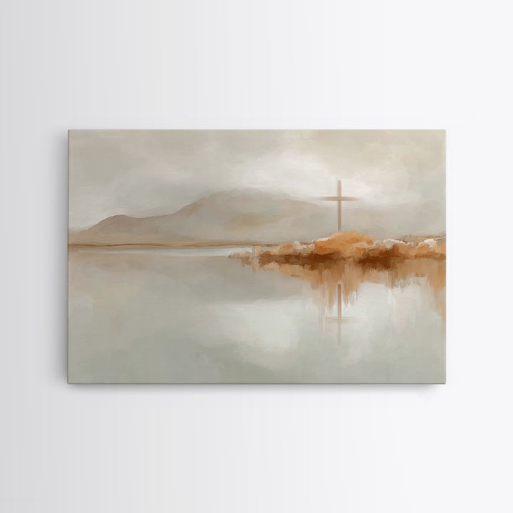 Grace On The Horizon – Framed Canvas Print – Minimalist Christian Art – Christian Wall Art – Christian Art Print – Christian Gift Ideas – C