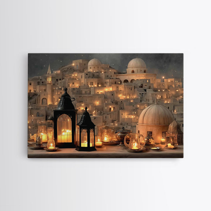City Of Light – Framed Canvas Print – Christian Wall Art – Christian Christmas Art – Christian Art Canvas – Christian Decor – Jesus Art