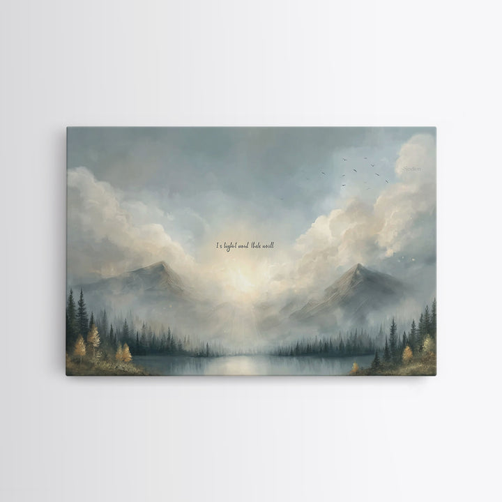 Sacred Mountain Peace – Framed Canvas Print – Christian Wall Art – Christian Art Canvas – Minimalist Christian Art – Christian Decor – Chri
