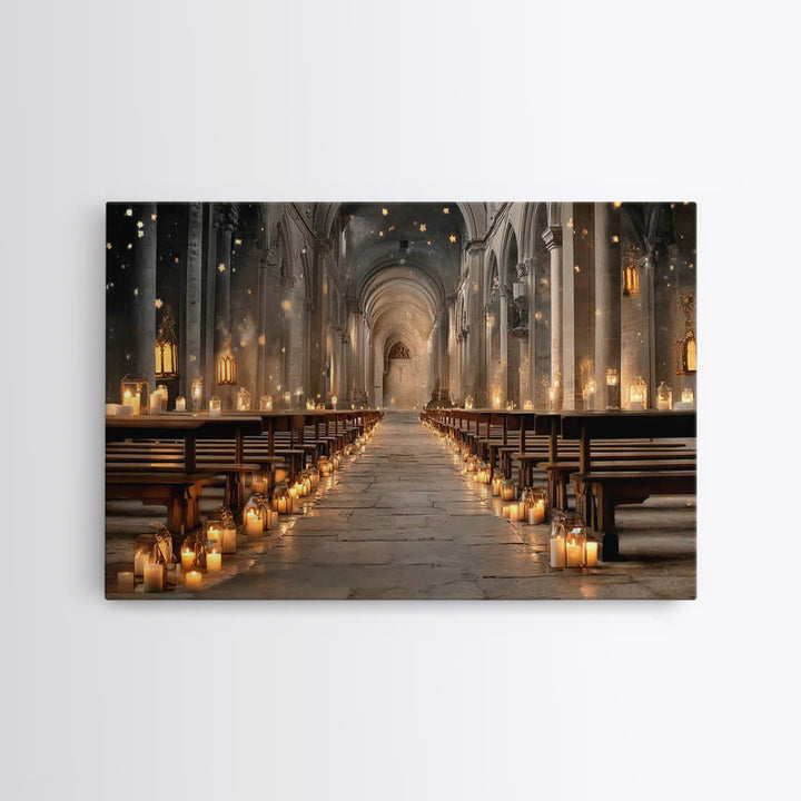 Midnight Chapel Light | Framed Canvas Print | Christian Wall Art | Christian Art Canvas | Moody Christian Art | Christian Gift Ideas | Chri