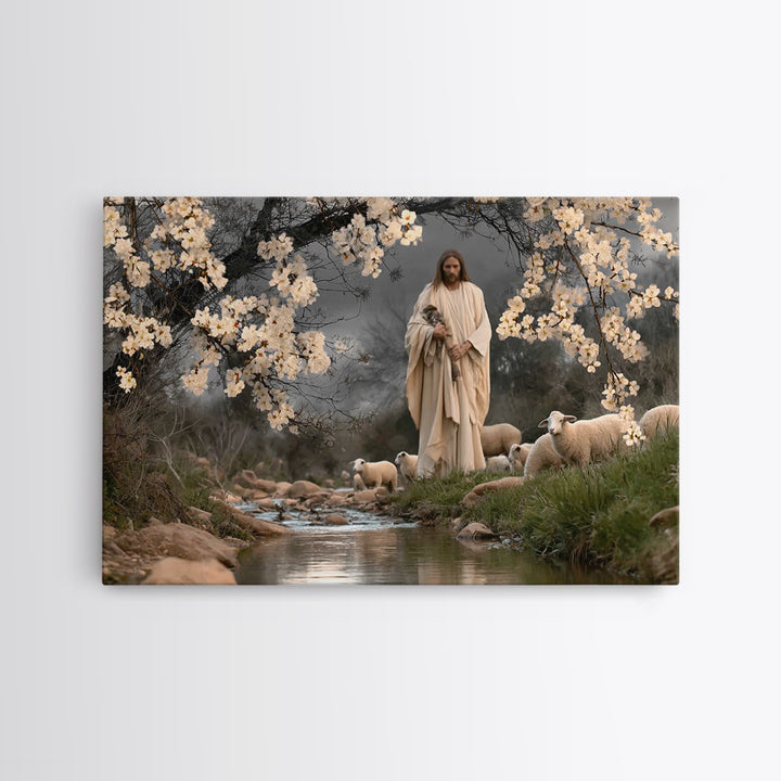 The Good Shepherd – Framed Canvas Print – Jesus Painting – Christian Wall Art – Christian Art Canvas – Christian Gift Ideas – Christian Dec