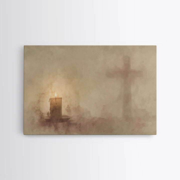 Quiet Devotion – Framed Canvas Print – Christian Art – Christian Wall Art – Moody Christian Art – Christian Art Canvas