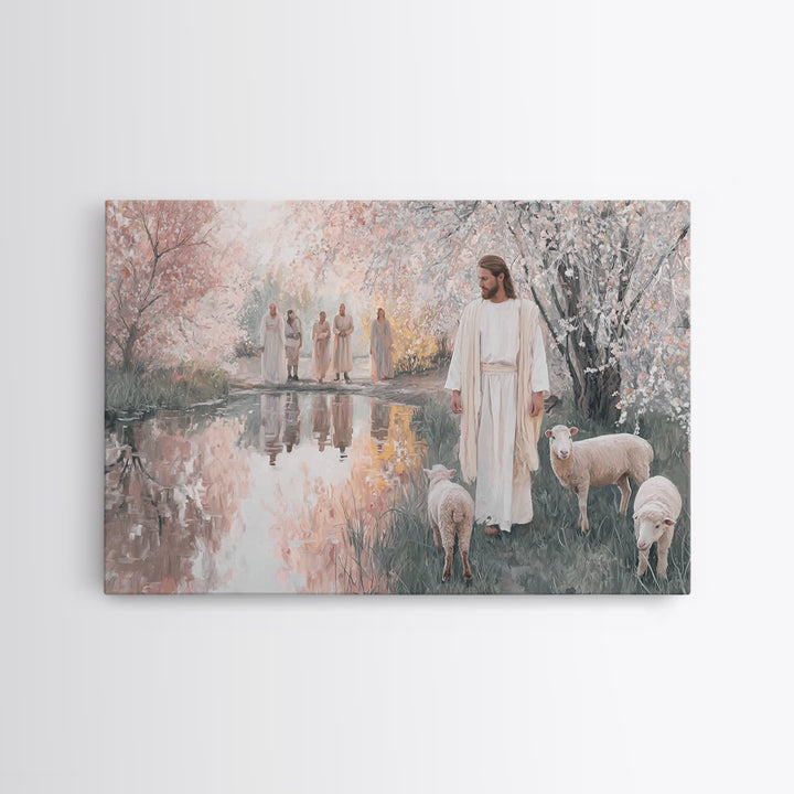Blossoms Of Mercy – Framed Canvas Print – Jesus Painting – Christian Wall Art – Christian Art Canvas – Modern Christian Art – Christian Gif