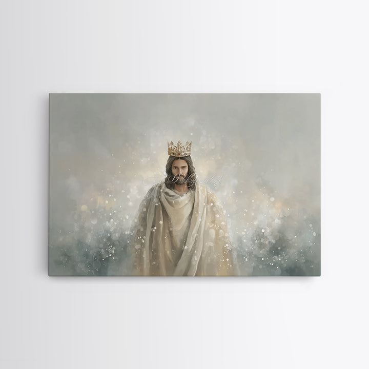 King Of All, Framed Canvas Print, Christian Wall Art, Christian Art Canvas, Christian Painting, Christian Art Gift, Large Jesus Painting