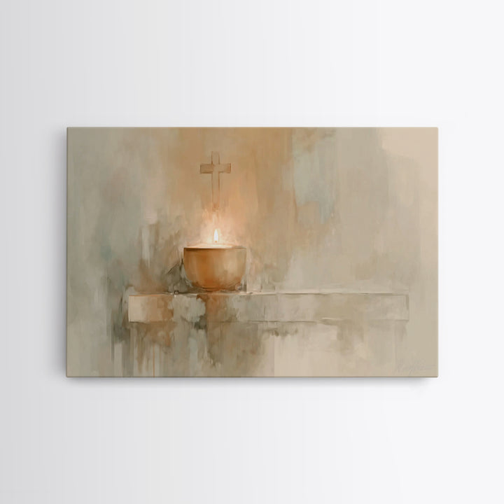 Sanctuary Glow – Framed Canvas Print – Christian Art Canvas – Christian Wall Art – Subtle Christian Art – Christian Art