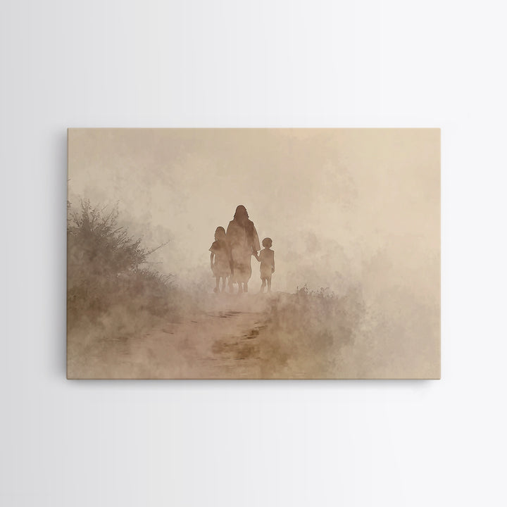 Guiding Steps Home – Framed Canvas Print – Christian Art Canvas – Christian Wall Art – Jesus Painting – Christian Art Prints – Christian Gi