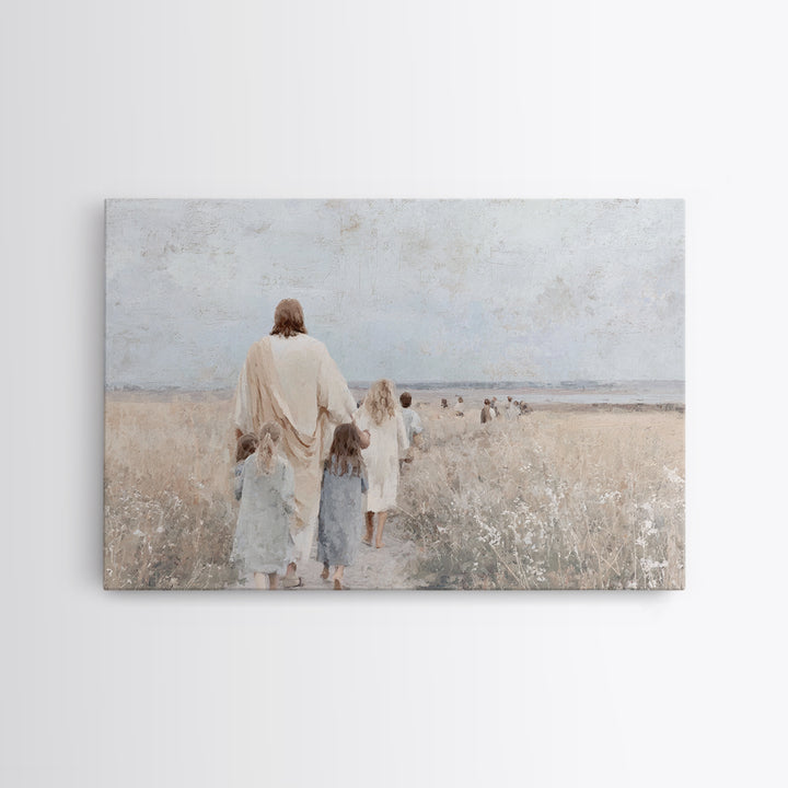 Fields Of Hope – Framed Canvas Print – Christian Art Canvas – Large Jesus Painting – Christian Wall Art – Christian Gift – Vintage Christia