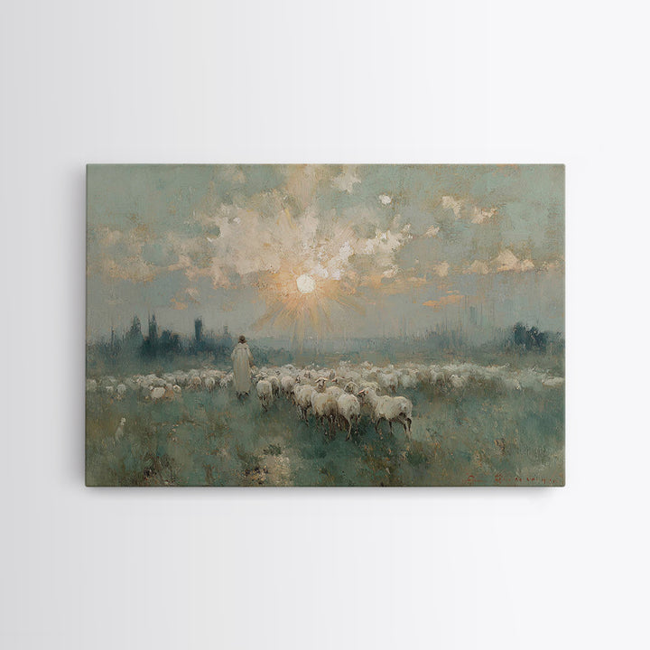 Rising Light – Framed Canvas Print – Christian Art Canvas – Christian Wall Art – Jesus Painting – Large Christian Art – Christian Christmas