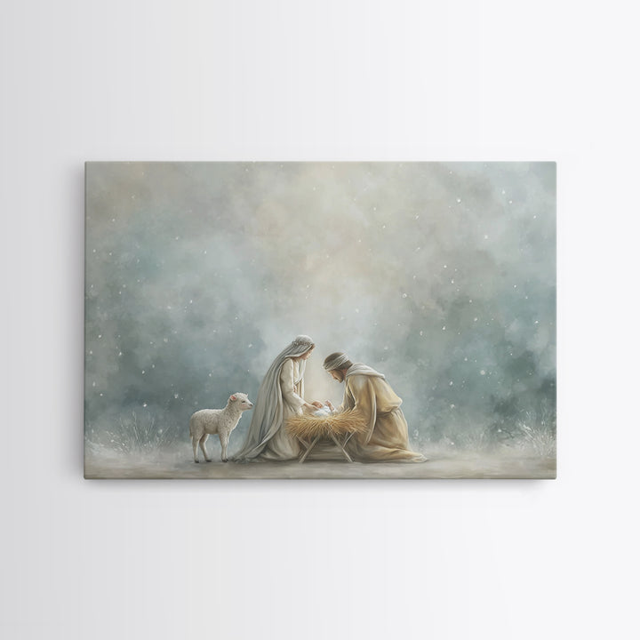 Innocent Faith – Framed Canvas Print – Christian Art Canvas – Jesus Painting – Christian Decor – Christian Christmas Art – Christmas Wall A