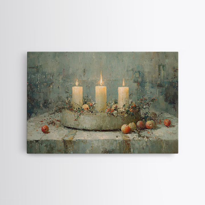 Blessed Advent, Framed Canvas Print, Christian Art Canvas, Christmas Wall Art, Christian Christmas Art, Christian Art