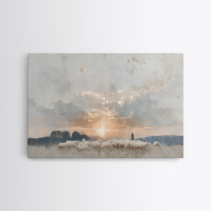 Dawn Of Stillness – Framed Canvas Print – Christian Wall Art – Christian Art Canvas – Jesus Painting – Christian Gift Ideas – Subtle Christ