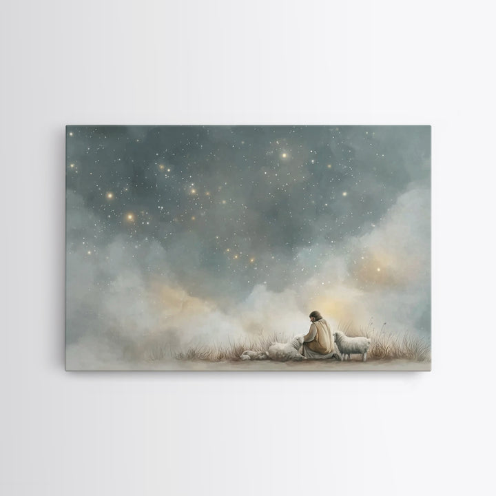 Starry Devotion – Framed Canvas Print – Christian Art Canvas – Christian Wall Art – Christian Painting – Subtle Christian Art – Christian G