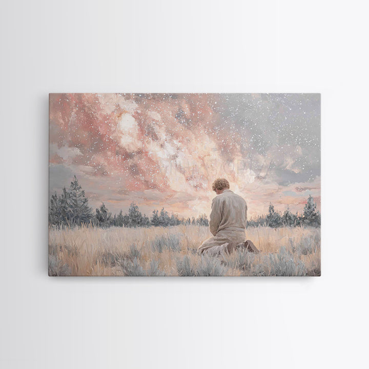 Heavens In Quiet – Framed Canvas Print – Christian Wall Art – Christian Art Canvas – Modern Christian Art – Christian Gift – Jesus Painting