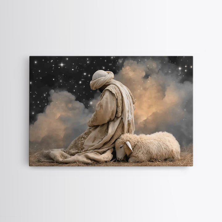 Desert Night Hope – Framed Canvas Print – Christian Wall Art – Christian Art Canvas – Christian Painting – Unique Christian Art – Christian
