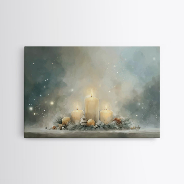 The Guiding Candle | Framed Canvas Print | Christian Wall Art | Christmas Art Prints | Christian Christmas Art | Christian Decor | Modern C