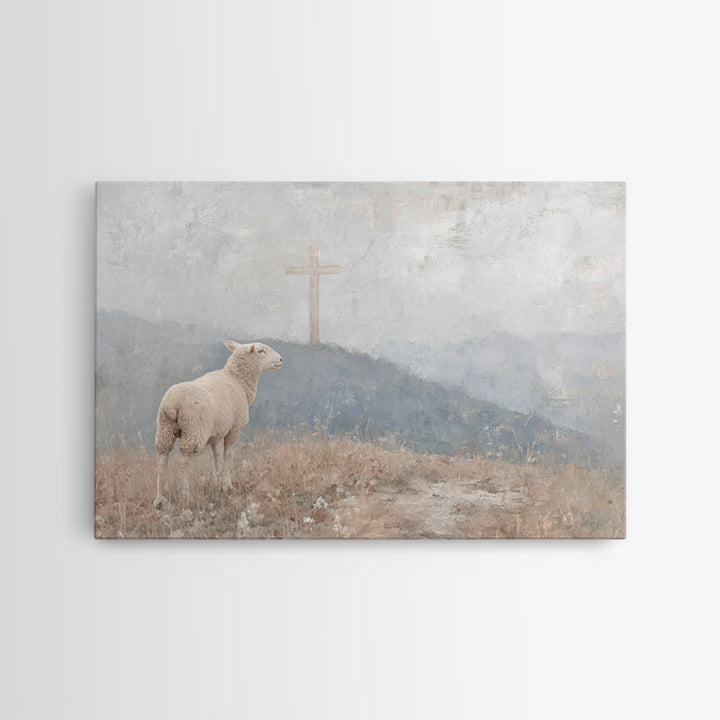Sacred River Rest, Framed Canvas Print, Christian Art Canvas, Christian Wall Art, Christian Christmas Art, Unique Christian Art, Jesus Pain