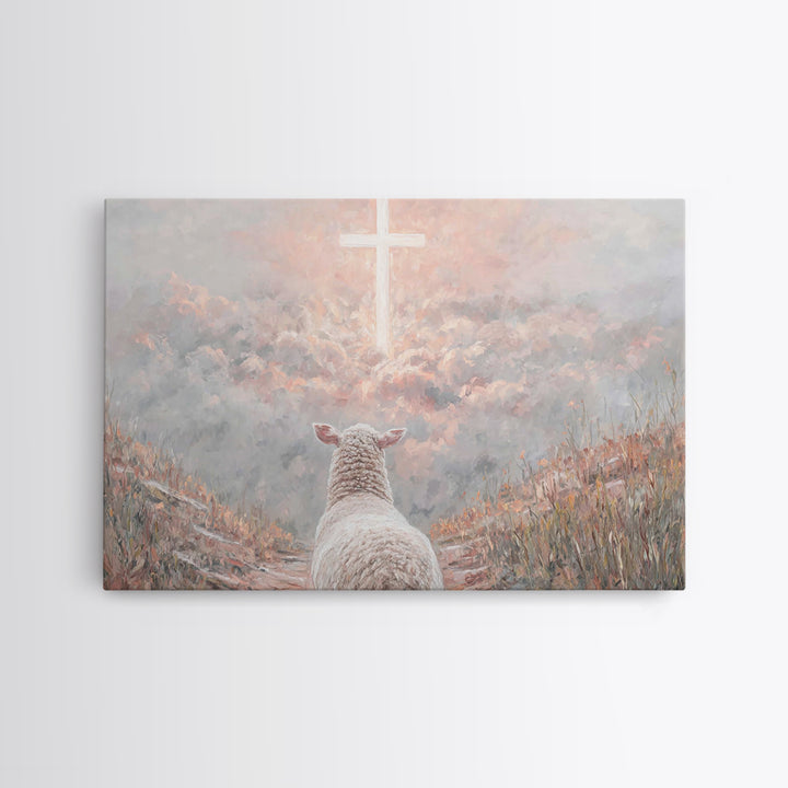 Heaven’s Guiding Cross – Framed Canvas Print – Christian Wall Art – Christian Art Canvas – Christian Christmas Art – Jesus Painting – Chris
