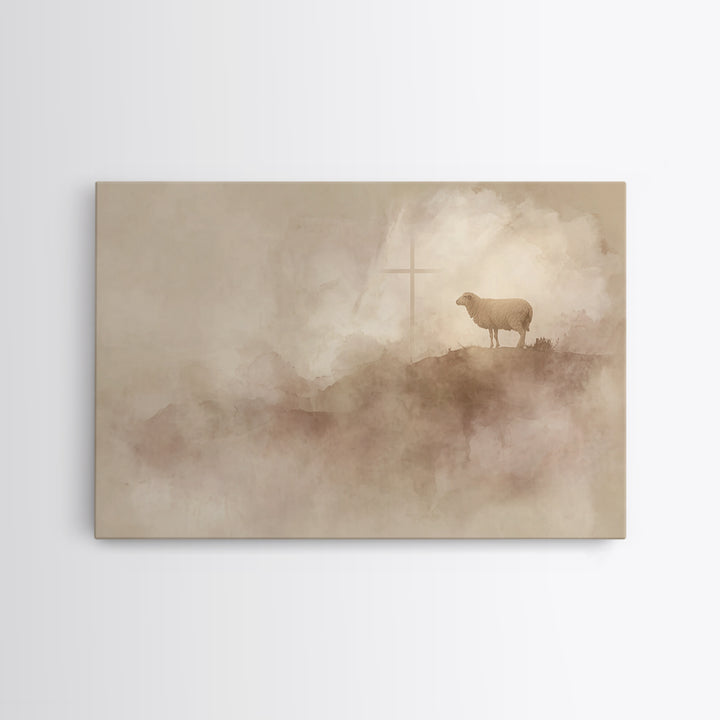 Lone Hill Faith | Framed Canvas Print | Christian Art Canvas | Christian Wall Art | Christian Christmas Art | Subtle Christian Art | Christ