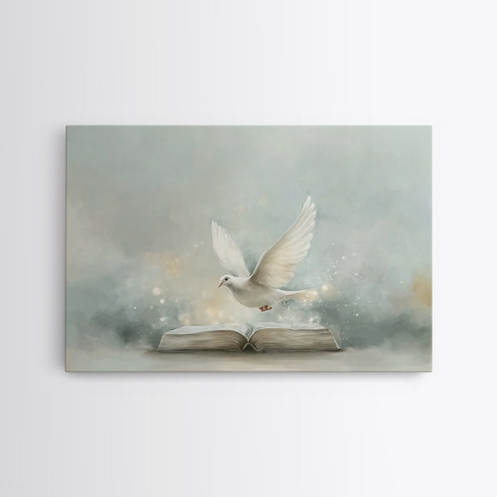 Dove Of Grace, Framed Canvas Print, Christian Art Canvas, Christian Wall Art, Christian Gift Ideas, Modern Christian Art, Christian Paintin
