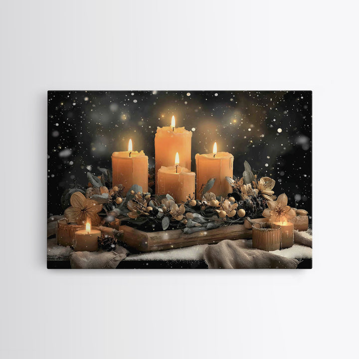 Winter Vigil | Framed Canvas Print | Christmas Wall Art | Christian Art Print | Moody Christmas Art | Christian Christmas Decor | Christian