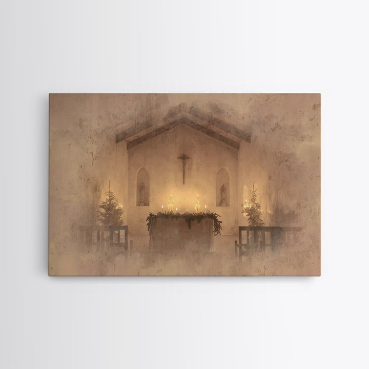 Sanctuary Peace | Framed Canvas Print | Christian Art | Christmas Art Framed | Christian Wall Art | Minimalist Christian Art | Christian De