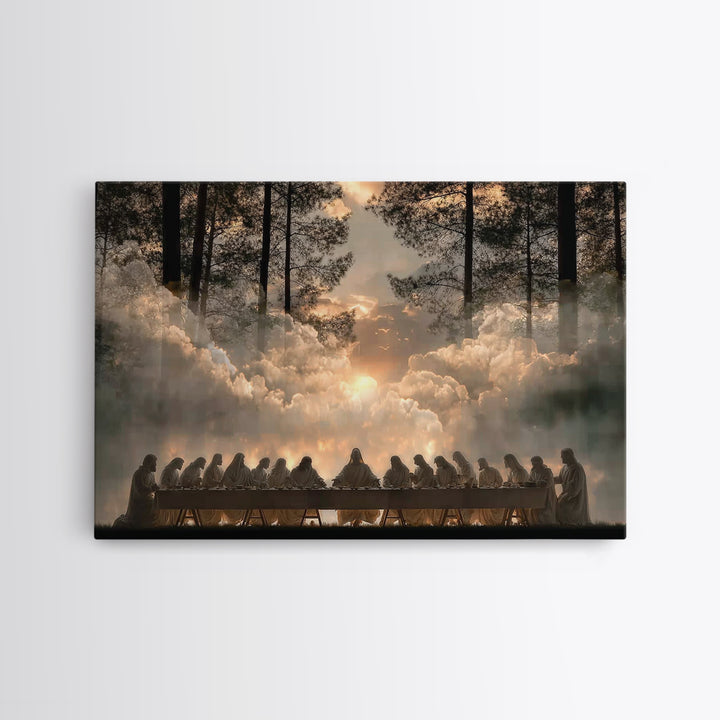 Divine Dawn Gathering, Framed Canvas Print, Christian Wall Art, Christian Art Canvas, Jesus Christmas Art, Christian Decor, Christian Gift