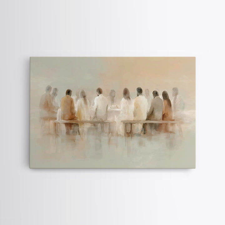 Holy Evening Communion, Framed Canvas Print, Christian Wall Art, Christian Art Canvas, Subtle Christian Art, Jesus Painting, Christian Chri