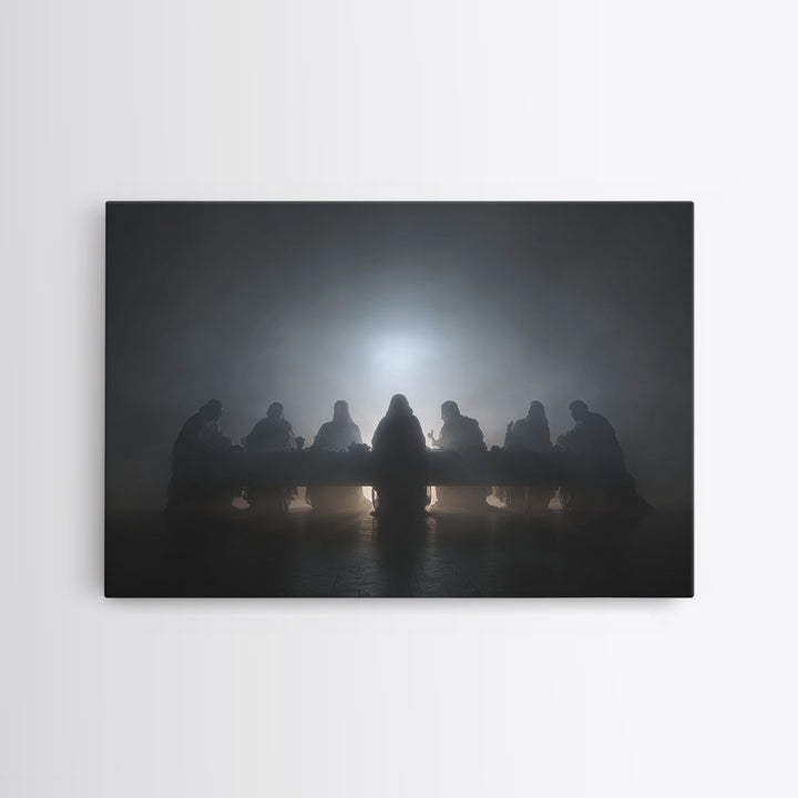 Clouded Supper Reverence – Framed Canvas Print – Christian Wall Art – Abstract Christian Art – Jesus Painting – Christian Art Canvas – Chri