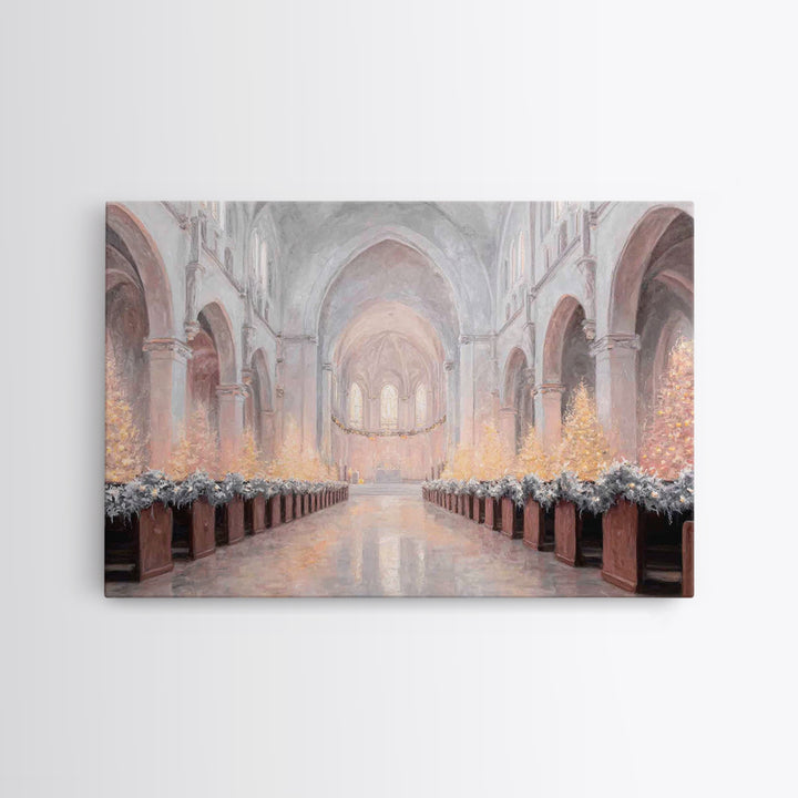 Candlelit Chapel | Framed Canvas Print | Christian Christmas Art | Framed Christian Art | Christmas Wall Art | Subtle Christian Paintings |