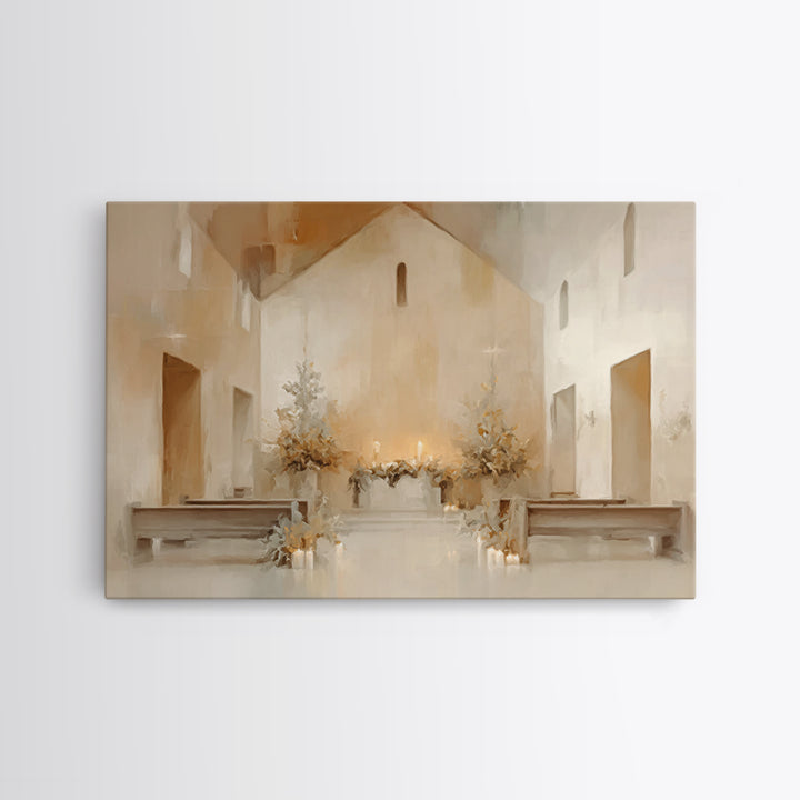 Cathedral Light | Framed Canvas Print | Christian Art Prints | Christmas Canvas Wall Art | Christian Christmas Decorations | Large Christia
