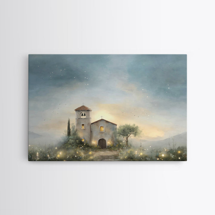 Pastoral Church Light – Framed Canvas Print – Christian Wall Art – Christian Art Canvas – Subtle Christian Art – Christian Decor – Christia