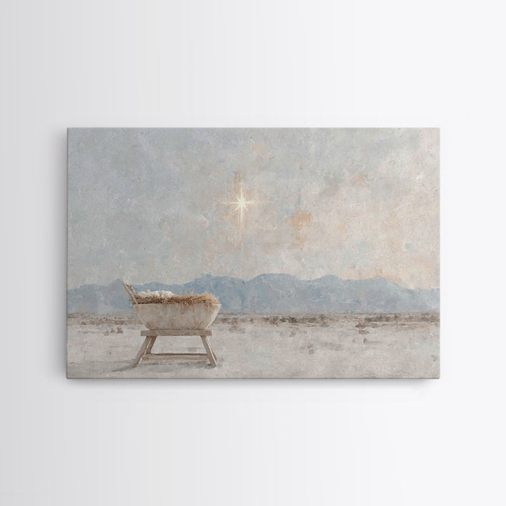 Star Of The Manger – Framed Canvas Print – Christian Wall Art – Christian Art Canvas – Christmas Art – Jesus Christmas Art – Christian Chri