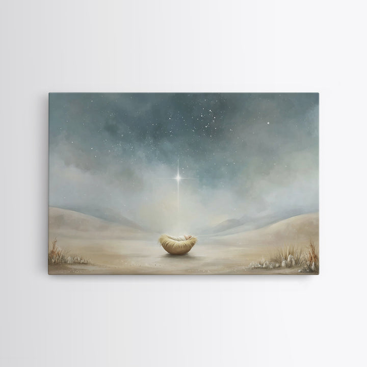 Infant Under Heaven | Framed Canvas Print | Christian Wall Art | Christian Art Canvas | Jesus Christmas Art | Christmas Art | Christian Chr