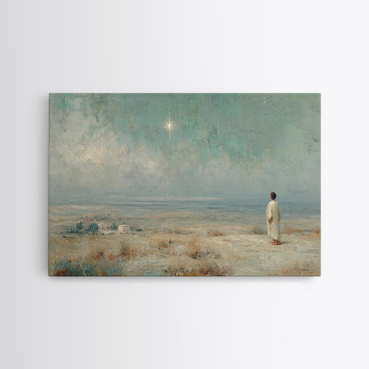 Promise Of The Star – Framed Canvas Print – Christian Wall Art – Christian Art Canvas – Subtle Christian Art – Christmas Art – Christian Ch