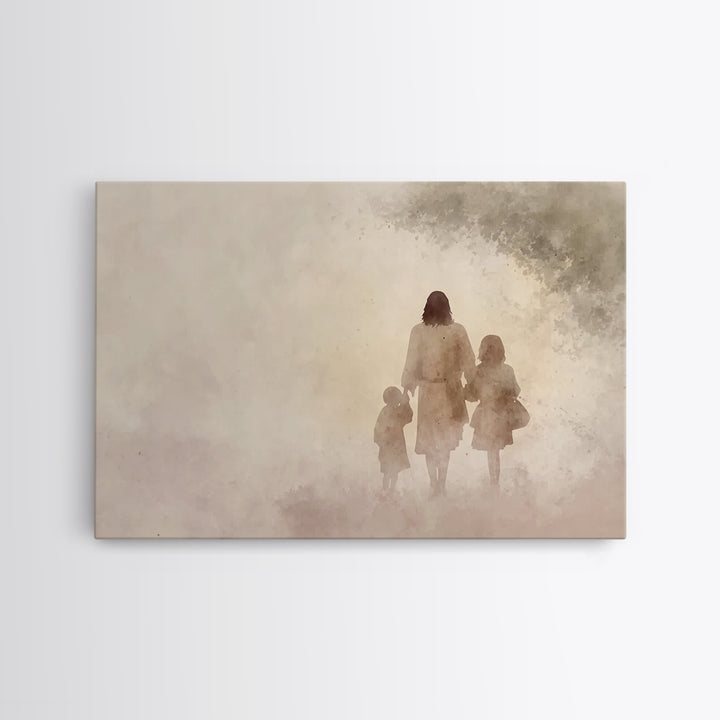 Shepherd Of Children, Framed Canvas Print, Christian Wall Art, Christian Art Canvas, Christian Paintings, Christian Art, Christian Gift Ide