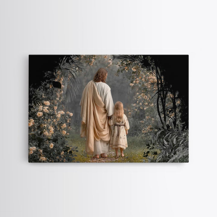 Walking With Grace | Framed Canvas Print | Christian Wall Art | Christian Art Canvas | Subtle Christian Art | Christian Decor | Christian A