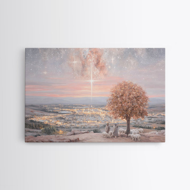 Star Over Bethlehem – Framed Canvas Print – Christmas Art Prints – Jesus Christmas Art – Christian Christmas Decor – Christian Wall Art – C