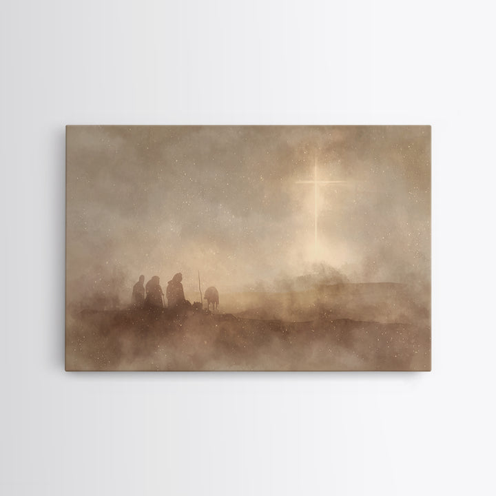 Silent Night Watch | Framed Canvas Print | Moody Christmas Art | Christian Christmas Art | Christmas Canvas Wall Art | Christian Art Canvas