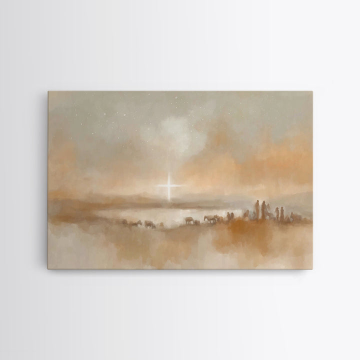 Humble Shepherd Dawn, Framed Canvas Print, Christian Christmas Art, Christmas Wall Art, Framed Christmas Art, Christian Art Print, Christma