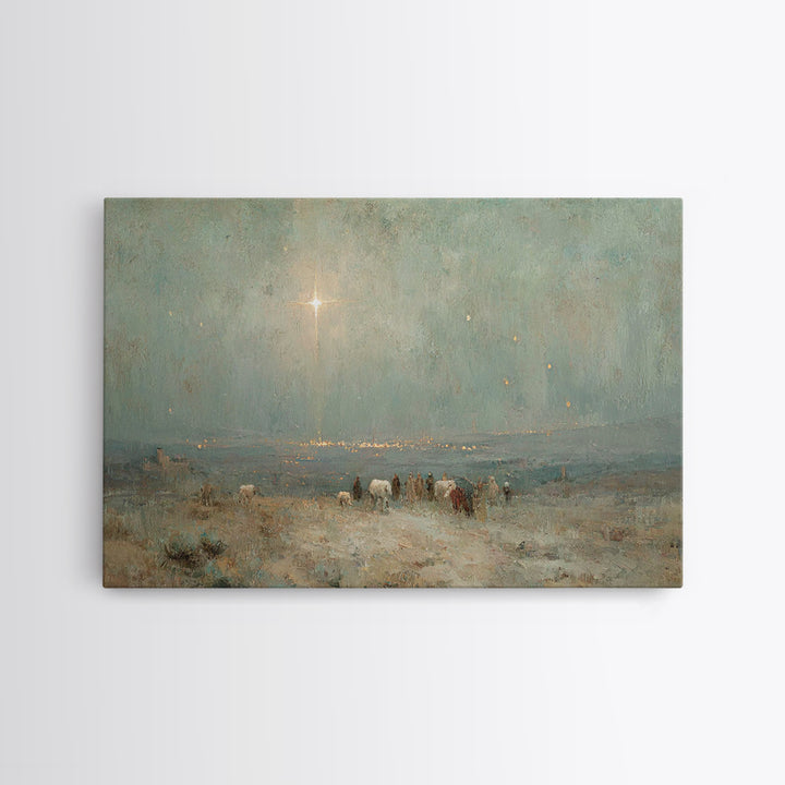 Holy Night Journey, Framed Canvas Print, Christian Art Canvas, Christmas Wall Art, Christian Christmas Decorations, Christmas Art Prints, C